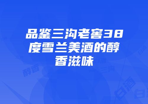 品鉴三沟老窖38度雪兰美酒的醇香滋味