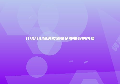介绍月山啤酒被哪家企业收购的内幕