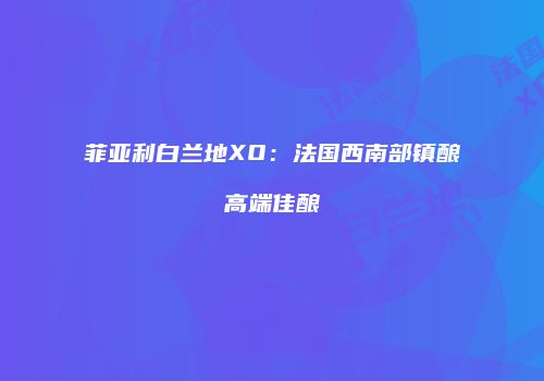 菲亚利白兰地XO：法国西南部镇酿高端佳酿