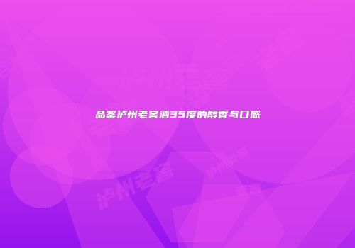品鉴泸州老窖酒35度的醇香与口感