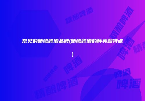 常见的精酿啤酒品牌(精酿啤酒的种类和特点)