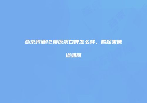 燕京啤酒12度原浆白啤怎么样，喝起来味道如何