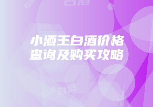 小酒王白酒价格查询及购买攻略