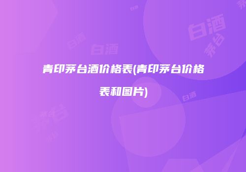 青印茅台酒价格表(青印茅台价格表和图片)