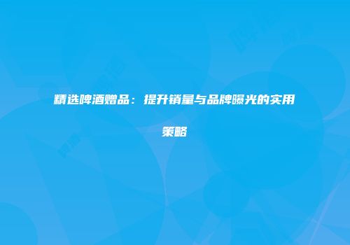 精选啤酒赠品：提升销量与品牌曝光的实用策略
