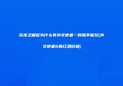 玩龙之崛起为什么有外交使者一到就不能玩(外交使者6瓶红酒价格)