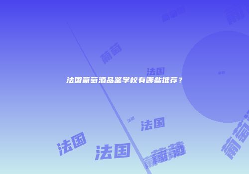 法国葡萄酒品鉴学校有哪些推荐？