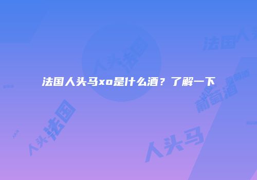 法国人头马xo是什么酒？了解一下