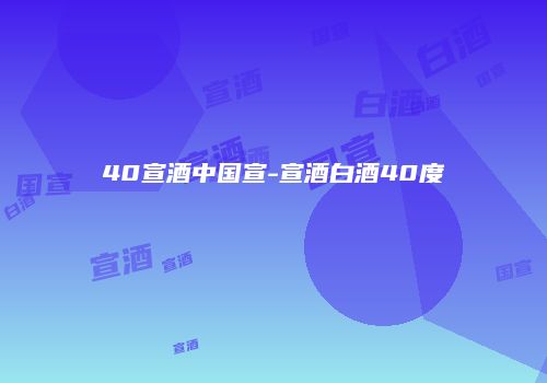 40宣酒中国宣-宣酒白酒40度