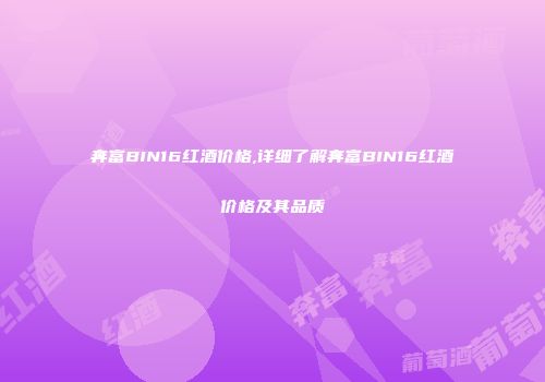 奔富BIN16红酒价格,详细了解奔富BIN16红酒价格及其品质