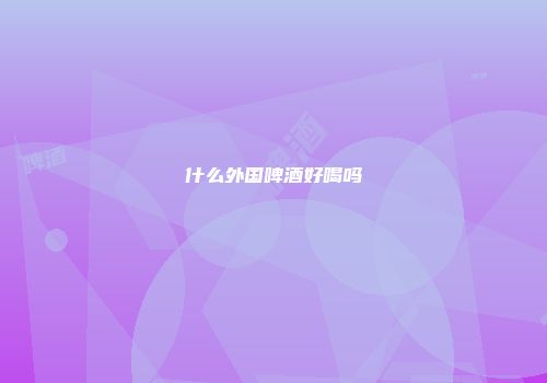 什么外国啤酒好喝吗