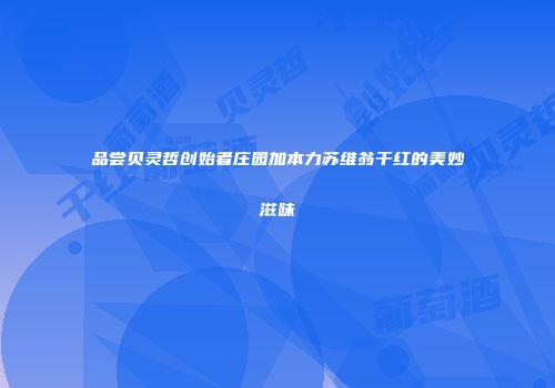 品尝贝灵哲创始者庄园加本力苏维翁干红的美妙滋味