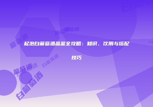 起泡白葡萄酒品鉴全攻略：知识、饮用与搭配技巧