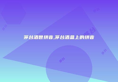 茅台酒世拼音,茅台酒盒上的拼音