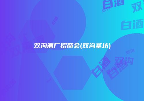 双沟酒厂招商会(双沟圣坊)