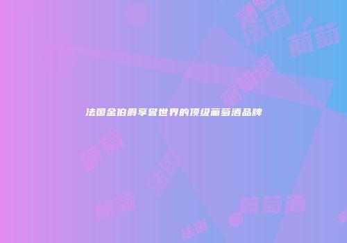 法国金伯爵享誉世界的顶级葡萄酒品牌