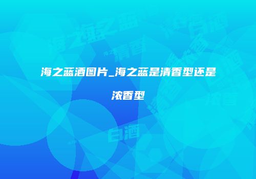 海之蓝酒图片_海之蓝是清香型还是浓香型
