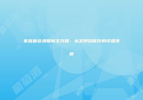 家庭葡萄酒酿制全攻略：从发酵到储存的详细步骤