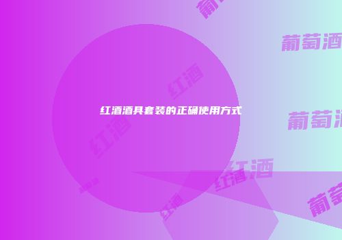 红酒酒具套装的正确使用方式