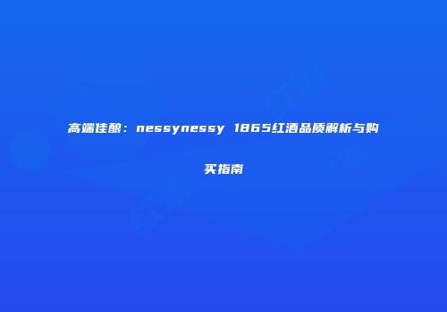 高端佳酿：nessynessy 1865红酒品质解析与购买指南
