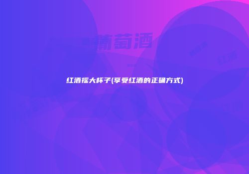 红酒摇大杯子(享受红酒的正确方式)