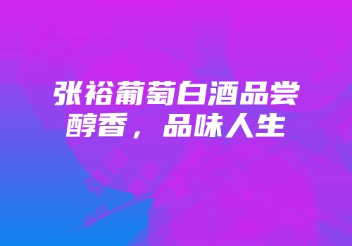 张裕葡萄白酒品尝醇香，品味人生