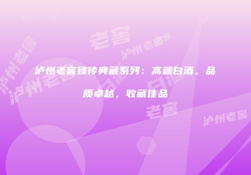 泸州老窖臻传典藏系列：高端白酒，品质卓越，收藏佳品