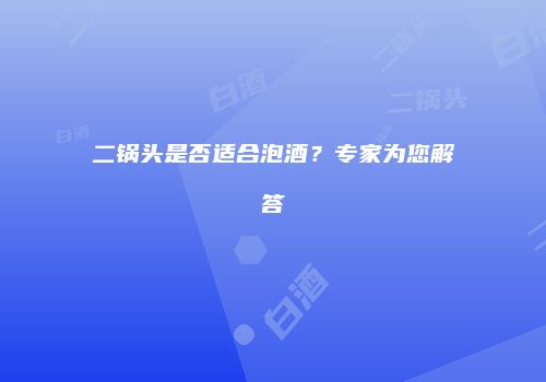 二锅头是否适合泡酒？专家为您解答