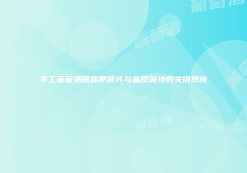 手工葡萄酒保质期延长与品质保持的关键措施