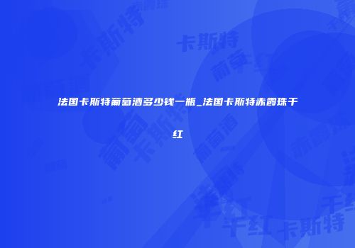 法国卡斯特葡萄酒多少钱一瓶_法国卡斯特赤霞珠干红