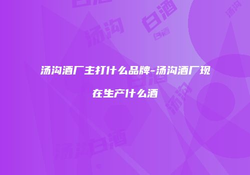 汤沟酒厂主打什么品牌-汤沟酒厂现在生产什么酒