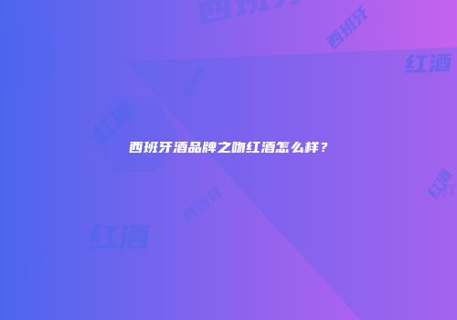 西班牙酒品牌之吻红酒怎么样？