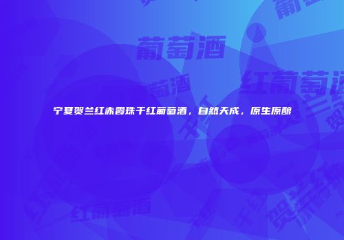 宁夏贺兰红赤霞珠干红葡萄酒，自然天成，原生原酿