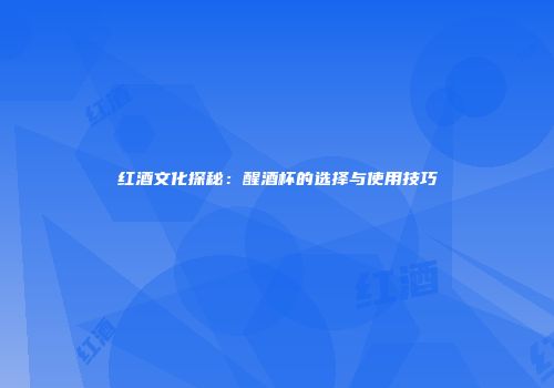 红酒文化探秘：醒酒杯的选择与使用技巧
