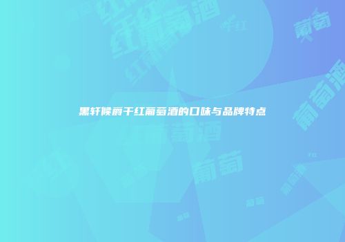 黑轩候爵干红葡萄酒的口味与品牌特点