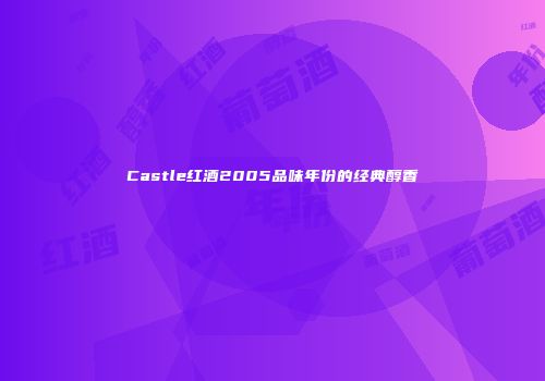 Castle红酒2005品味年份的经典醇香