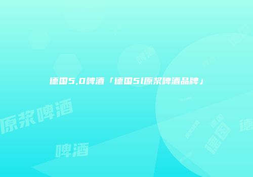 德国5,0啤酒「德国5l原浆啤酒品牌」