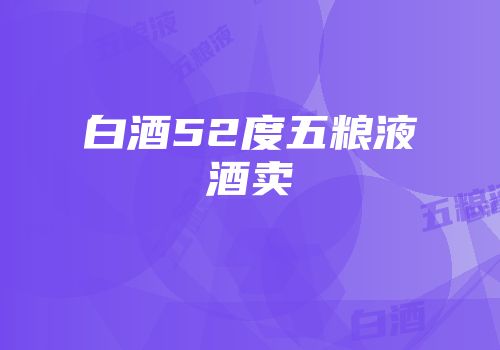 白酒52度五粮液酒卖