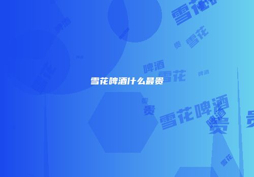 雪花啤酒什么最贵