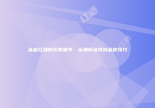 品鉴红酒的完美细节：从酒杯选择到品尝技巧