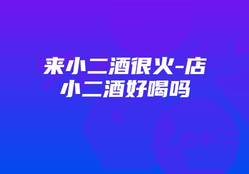 来小二酒很火-店小二酒好喝吗
