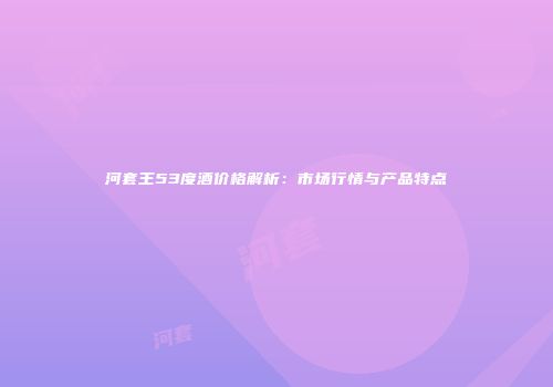 河套王53度酒价格解析：市场行情与产品特点