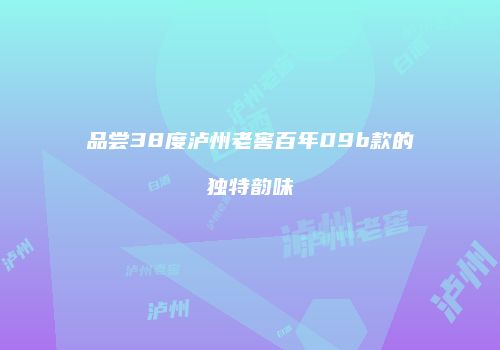 品尝38度泸州老窖百年09b款的独特韵味