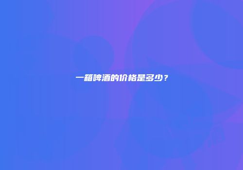 一箱啤酒的价格是多少？