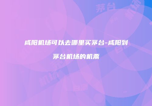 咸阳机场可以去哪里买茅台-咸阳到茅台机场的机票