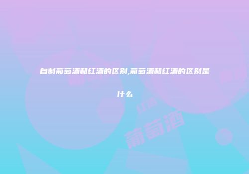 自制葡萄酒和红酒的区别,葡萄酒和红酒的区别是什么