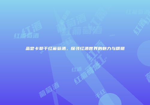 品尝卡耶干红葡萄酒，探寻红酒世界的魅力与精髓