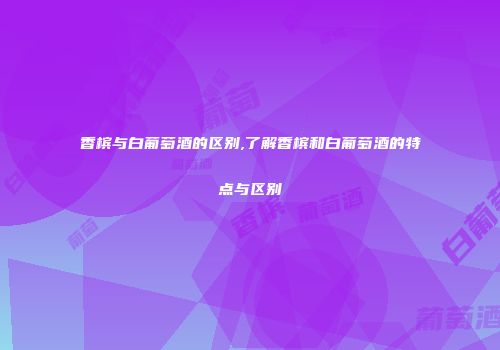 香槟与白葡萄酒的区别,了解香槟和白葡萄酒的特点与区别