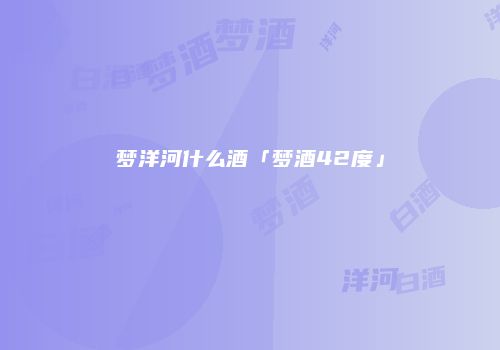 梦洋河什么酒「梦酒42度」