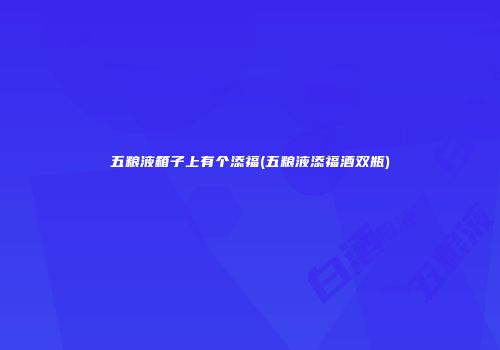 五粮液箱子上有个添福(五粮液添福酒双瓶)